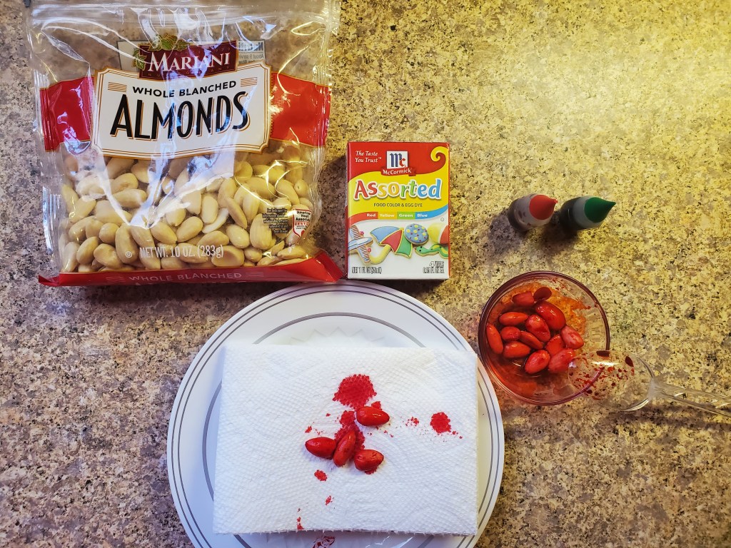 Dying Blanched Almonds